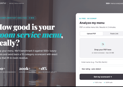 SuitePad Launches Free Room Service Benchmarking Tool for Hotels - Backed by Data from 200,000+ Real Orders