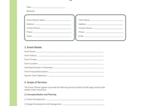 Event Contract Template